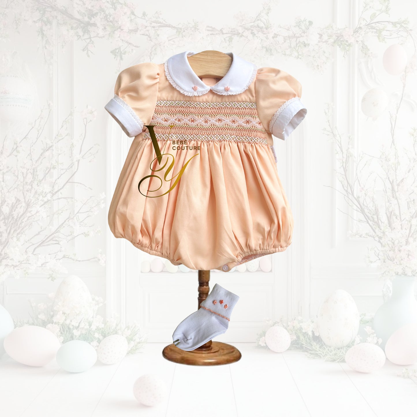 Peachwood Hand-smocked Bodysuit